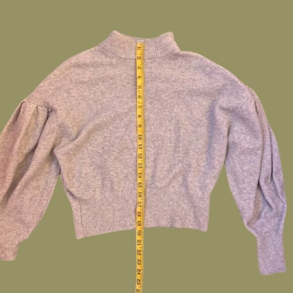 Buffalo David Bitton Taupe Turtleneck with Balloon Sleeves • XS - Picture 4 of 8